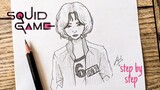 How to Draw 067 from Squid Game (Sae Byeok 067)