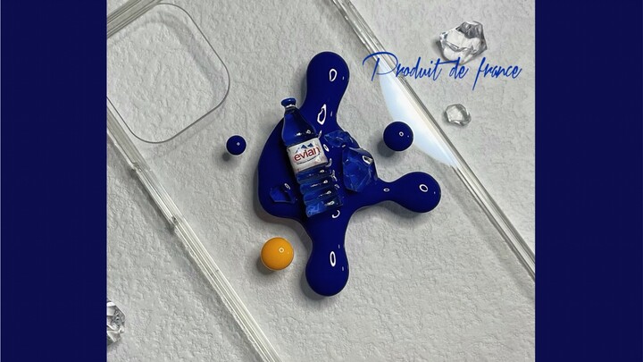 Tự làm｜Ốp điện thoại bằng keo kem phối màu xanh Klein độc đáo