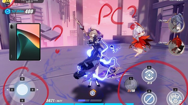 Chơi HI3 bằng máy tính bảng mà nổi phím giống PC thấy lạ à nghen •∆• Xiaomi Pad 5