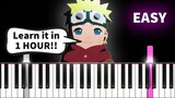 Naruto OST - ALONE - EASY Piano tutorial