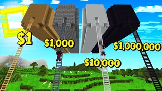 ถ้าเกิด!! บ้านยาวลอยฟ้า $1 เหรียญ VS บ้านยาวลอยฟ้า $1,000,000 เหรียญ Minecraft คนรวยคนจน