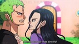 Reação de Zoro após Robin tentar beijá-lo - One Piece