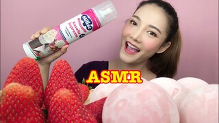 SAW ASMR MUKBANG เสียงกิน|ไอศกรีมบอล,สตอเบอรี่,วิปครีม ICE CREAM BALL|•EATING SOUND•ซอว์