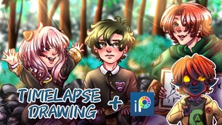 Mencari Arti Sebuah Keluarga Bareng Anya, Damian dan Owlette [Spy x Family] Timelapse Drawing