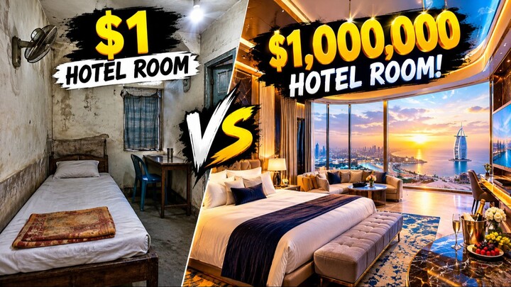 $1 vs $1,000,000 Hotel Room!