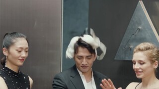 Something fell on the top of his head!