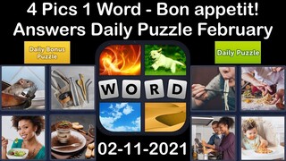 4 Pics 1 Word - Bon appetit! - 11 February 2021 - Answer Daily Puzzle + Daily Bonus Puzzle