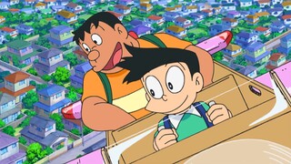 Doraemon: Just spray it and the handicrafts will become real. Suneo built a plane and flew into the 