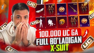 60.000$ UCGA  YANGI X SUITNI😱  va AMR NI FULL QILDIM 😳 Pubg mobile