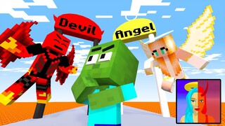 Monster School: Destiny run Challenge - Baby Zombie with Angel and Devil | Minecraft Animation