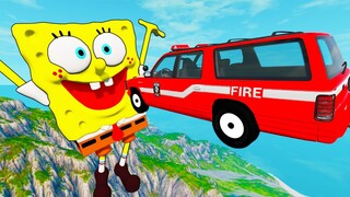 Crazy Cars Crashes vs Sponge Bob | BeamNG Random Fails Compilation #2 - BeamnNG.drive