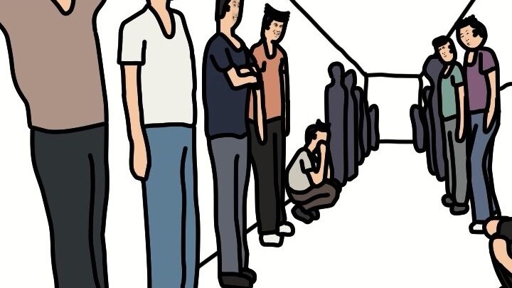 Selalu ada ide cemerlang di antara anak laki-laki yang dihukum berdiri
