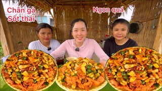 Thu hoạch cây cóc trồng sau 2 năm , làm 1 mâm chân gà sốt thái ăn cùng Hiền và Trâm #ngocmaivlog