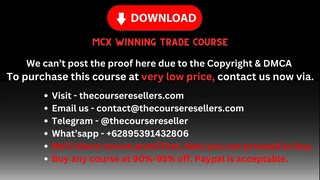 MCX Winning Trade Course