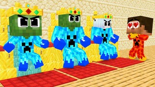 Monster School: ICE Zombie and Bad Fire Herobrine Become Friends - Sad Story - Minecraft Animation