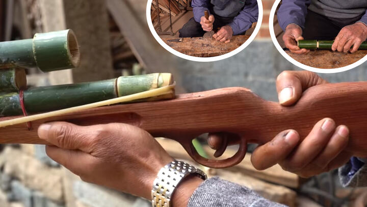 [Handicraft] Grandfather made a 98K of wood and bamboo to the grandson