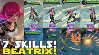 NEW MARKSMAN BEATRIX | 7 SKILLS | ALL MARKSMAN COMBINED! | MOBILE LEGENDS NEW HERO | ADVANCED SERVER