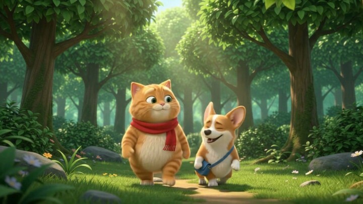 🐱🐶💛 เมื่อแมวกับหมาจอมซน ต้องมาสู้กับกองทัพผึ้ง 😂🐝 งานนี้ใครจะรอด! #การ์ตูนAI #AIAnimation #แมวก