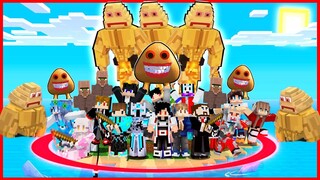 100 YOUTUBER BERTAHAN HIDUP DARI MONSTER POU DI LINGKARAN SETAN MINECRAFT  ! POU MURDER JAHAT