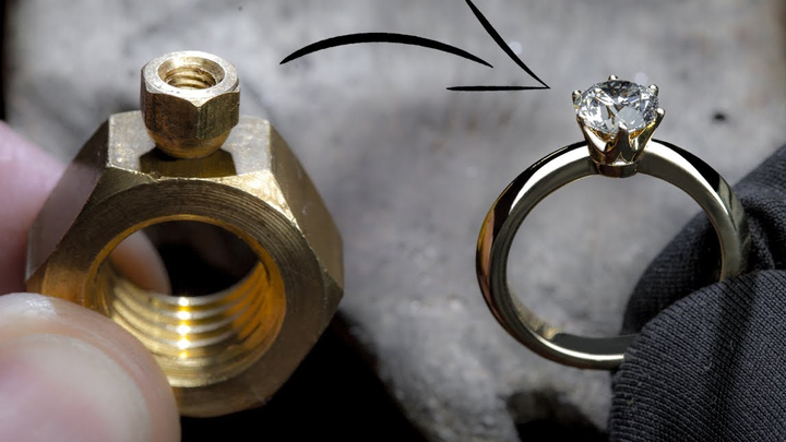 [DIY]How to make a diamond ring with two hexagon nuts