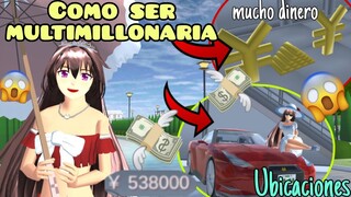 Como tener mucho dinero en Sakura 💸 || Tutorial || Ubicaciones💲|| Sakura School Simulator