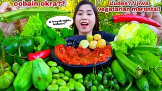 AKHIRNYA⁉️ MUKBANG LALAPAN MENTAH TANPA NASI JENGKOL PETE KABAU CABE IJO KECIPIR  OKRA SAMBEL PEDAS