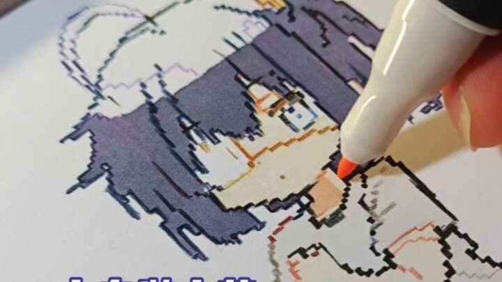 Purely hand-made! Pixel art of Rikka Takanashi!