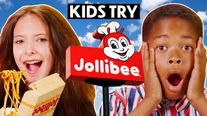 Kids Try Jollibee For The First Time! (YumBurger, ChickenJoy and More!) | Kids REACT