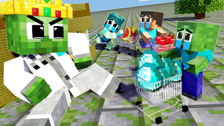 Monster School GIANT Baby Zombie Superhero แต่ดี - เรื่องเศร้า - Minecraft Animation