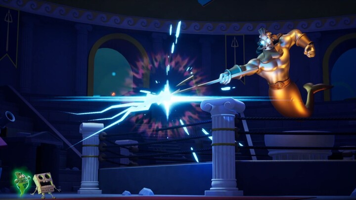 Spongebob n Patrick vs Patung Neptune