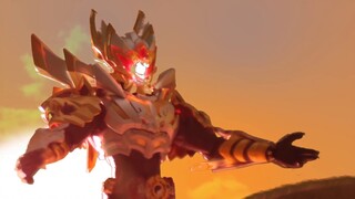 Burning! Ultraman Emperor in the sunset stop motion animation special effects Armor Hero Gundam