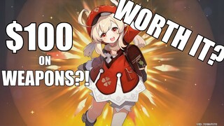 Over $100 for... WEAPONS?! Worth It? (Genshin Impact)