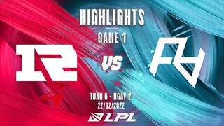 RNG vs RA | Highlights - Game 1 | Tuần 6 Ngày 2 | LPL Mùa Xuân 2022