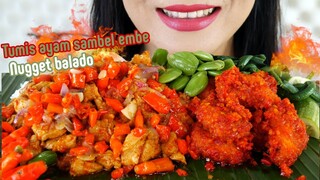 ASMR TUMIS AYAM SAMBEL EMBE, NUGGET BALADO | EATING SOUNDS