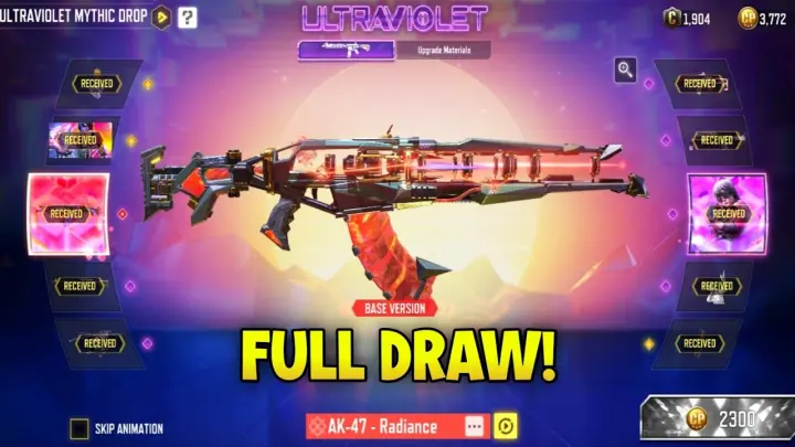 Mythic AK47 RADIANCE Full Lucky Draw CODM | ULTRAVIOLET MYTHIC DROP Cod Mobile