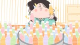 -Yanghuahua animation mukbang｜Kẹo chai sáp đầy màu sắc đắm chìm của một người~
