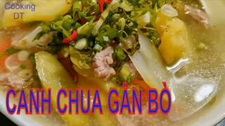 Cách nấu món CANH GÂN BÒ chua chua ngọt ngọt rất hấp dẫn_ CANH CHUA GÂN BÒ ngon nhất Cooking DT