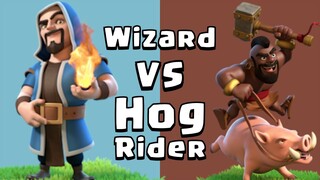 Every Level Wizard VS Every Level Hog Rider   Clash of Clans