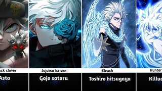 Anime characters with the white haired