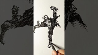 Speed drawing StickToMan Mikey 😳 #shorts #animedrawing #tokyomanji