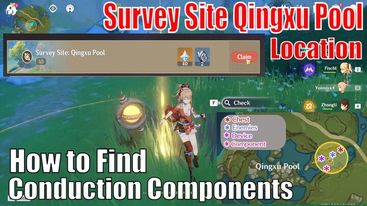 How to Find Conduction Components Survey Site Qingxu Pool Genshin Impact