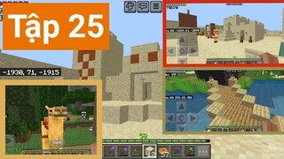 [ST MCPE 1.20+]Tập 25:Khám phá  vùng sa mạc(kim tự tháp+làng)và dẫn lạc đà về nhà.