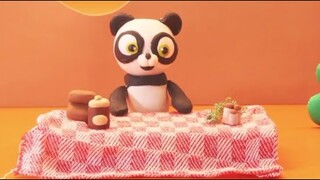 Sweet panda bear Stop motion cartoon for children - BabyClay