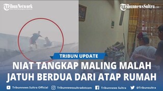 Viral Aksi Warga Tangkap Maling yang Sembunyi di Atap Rumah, Keduanya Justru Terjatuh
