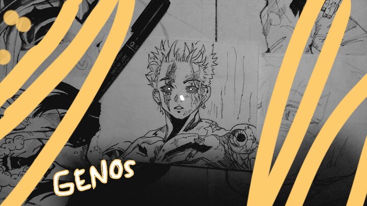 menggambar genos dari one punch men