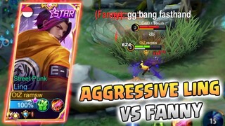 LING VS FANNY, AGGRESSIVE LING FASTHAND | LING GAMEPLAY | MLBB