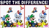 Can you Spot The Odd Super Mario Bros. Movie Quiz #40 | Spot the three Difference Super Mario quiz