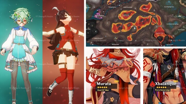 NEW UPDATE!! TWO PYRO ARCHONS, XBALANQUE INFO & NEW SKINS FOR SUCROSE AND AMBER - Genshin Impact
