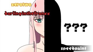 [SPEEDPAINT]gambar si cantik zerotwo (anime darling in the franxx)