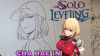 menggambar anime solo leveling karakter cewe cha hae ini